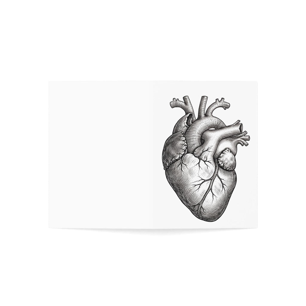 Anatomical Heart Valentine Card - Vintage Medical Illustration Love Card