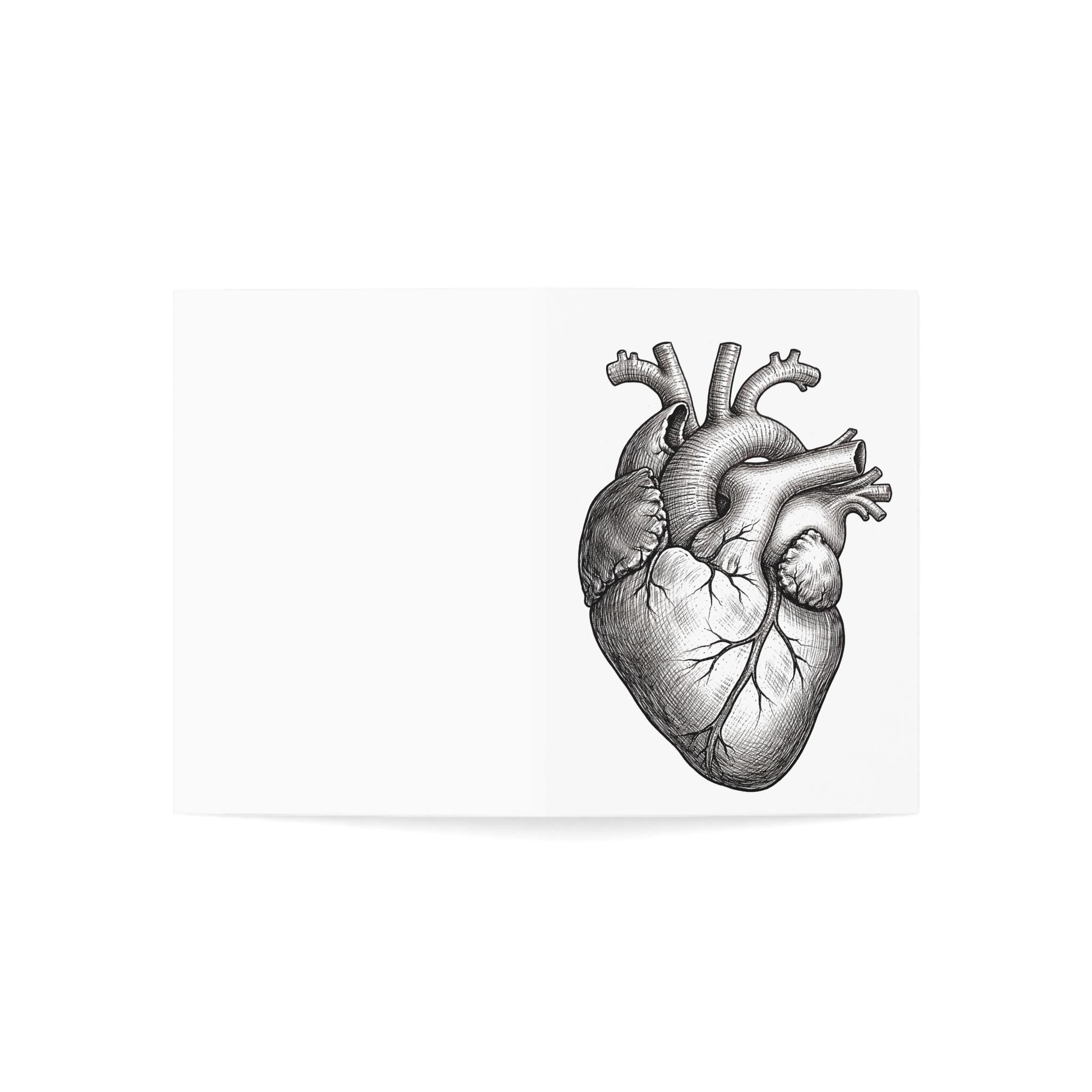 Anatomical Heart Valentine Card - Vintage Medical Illustration Love Card