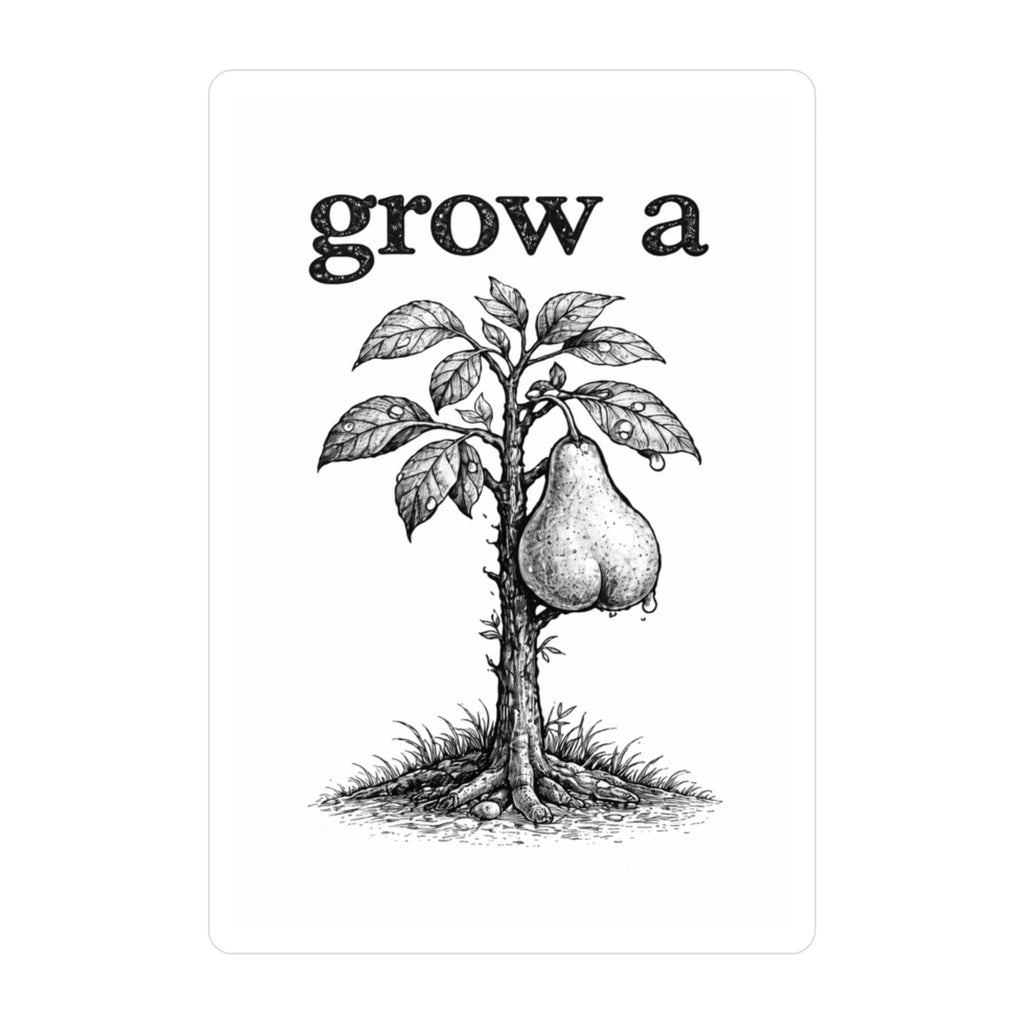Grow a Pear Funny Botanical Illustration  Subtle Humor Art