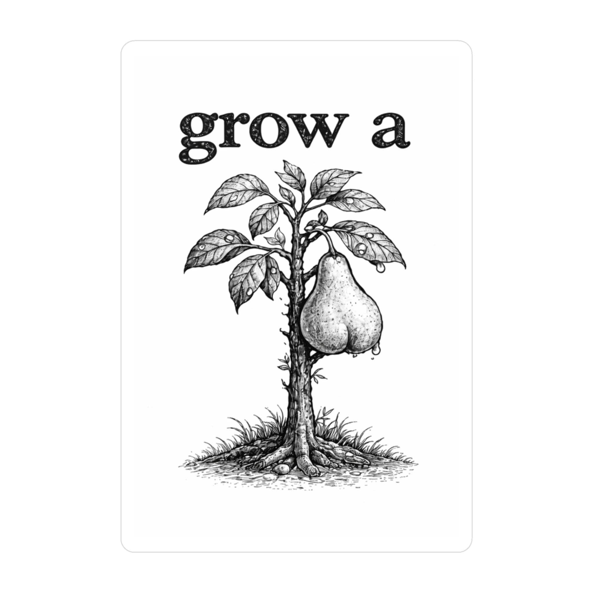 Grow a Pear Funny Botanical Illustration  Subtle Humor Art