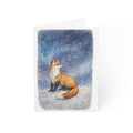 Winter Fox Watercolor Illustration Quiet Night Nature Art