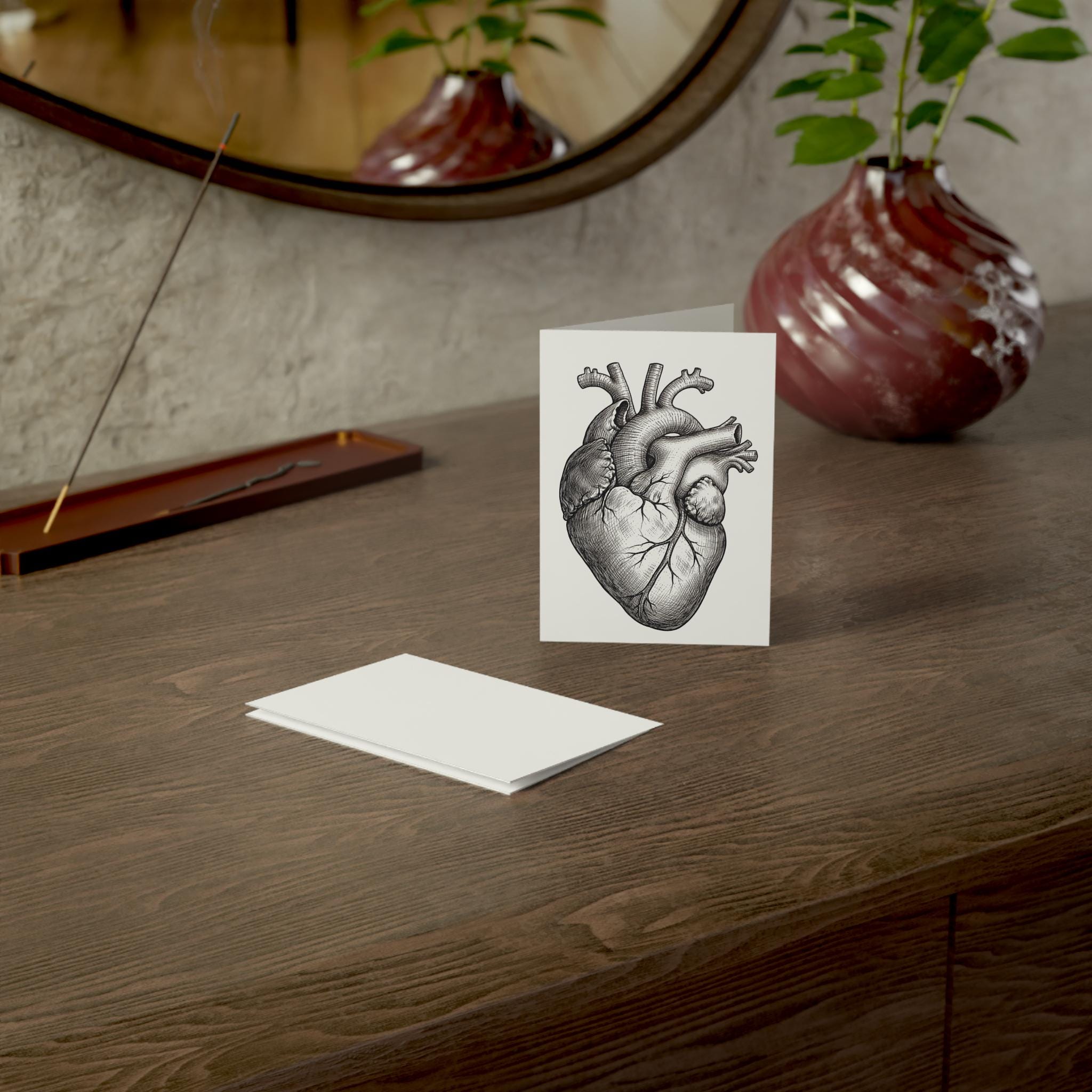 Anatomical Heart Valentine Card - Vintage Medical Illustration Love Card