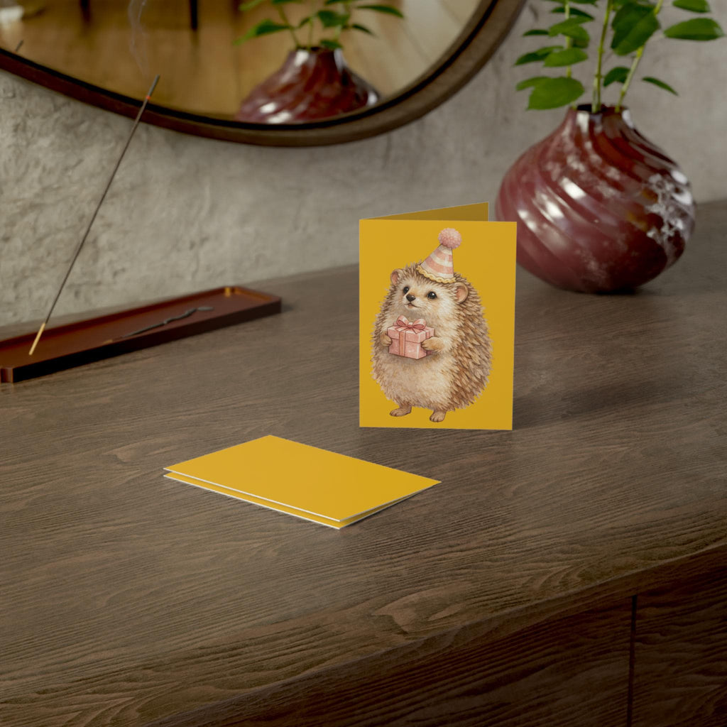 Watercolor Hedgehog Birthday Card greeting card | Hedgehug Woodland Illustration