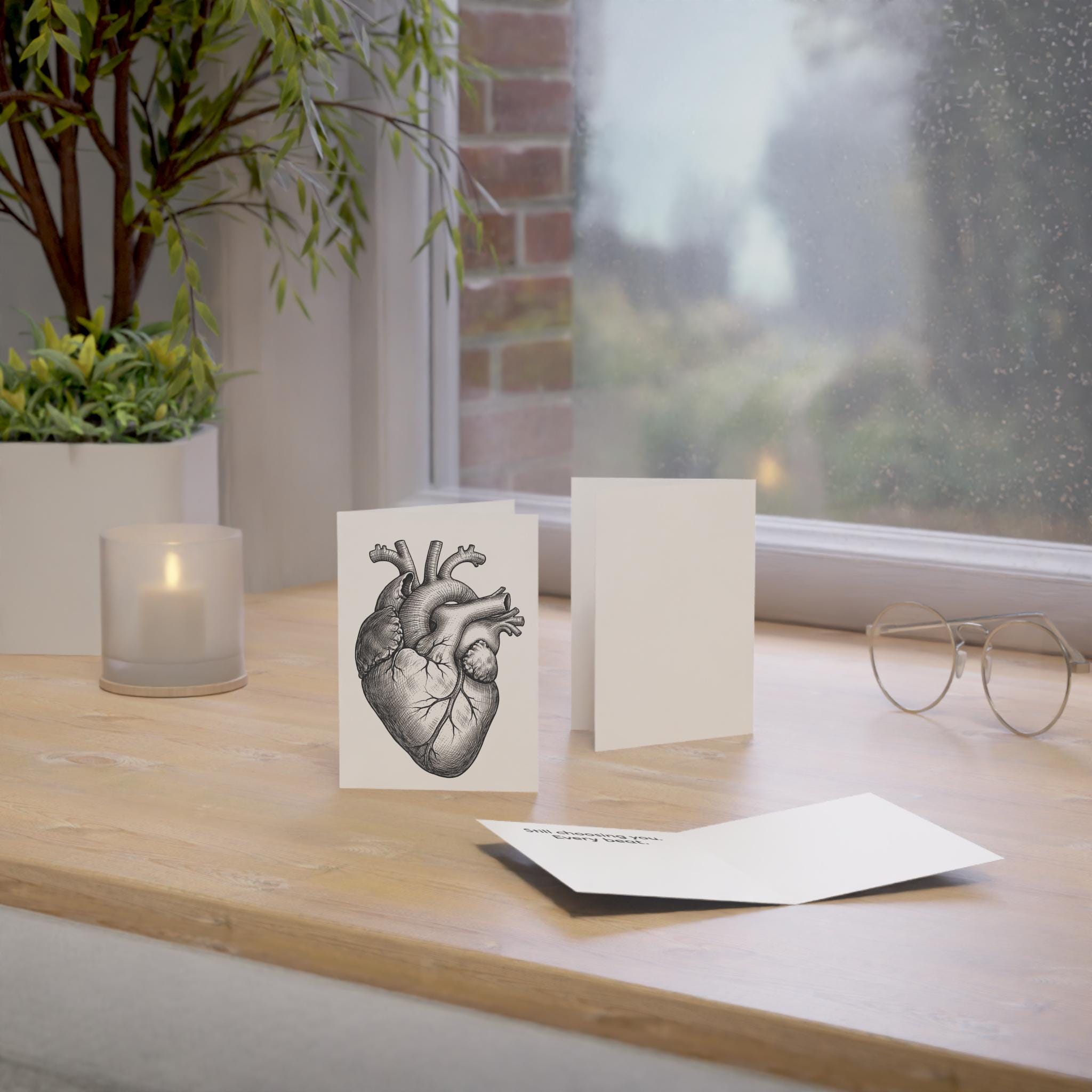 Anatomical Heart Valentine Card - Vintage Medical Illustration Love Card