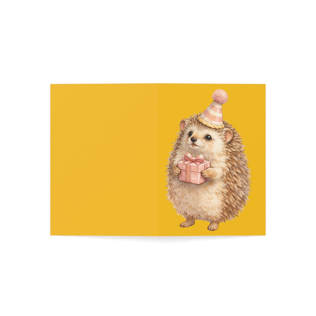 Watercolor Hedgehog Birthday Card greeting card | Hedgehug Woodland Illustration