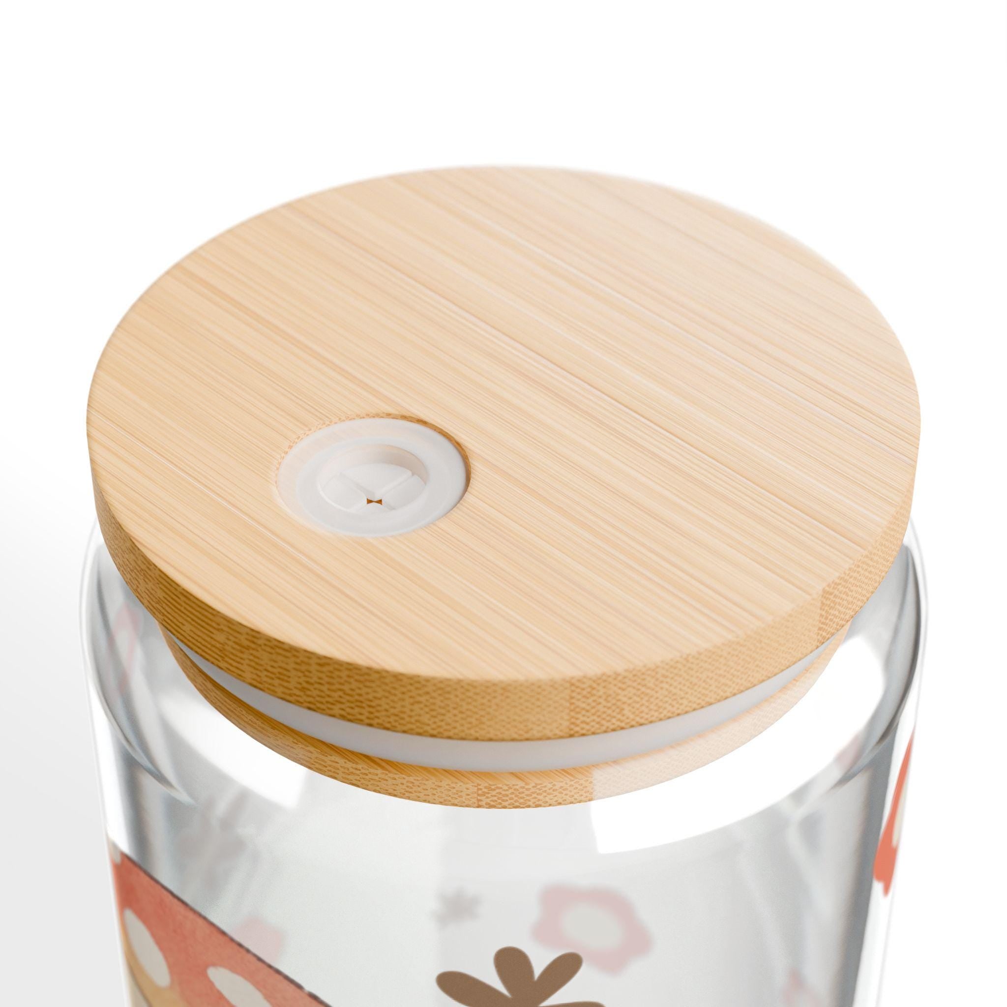 Capybara Kissing Toadstool Sipper Glass, Bamboo Lid & Straw