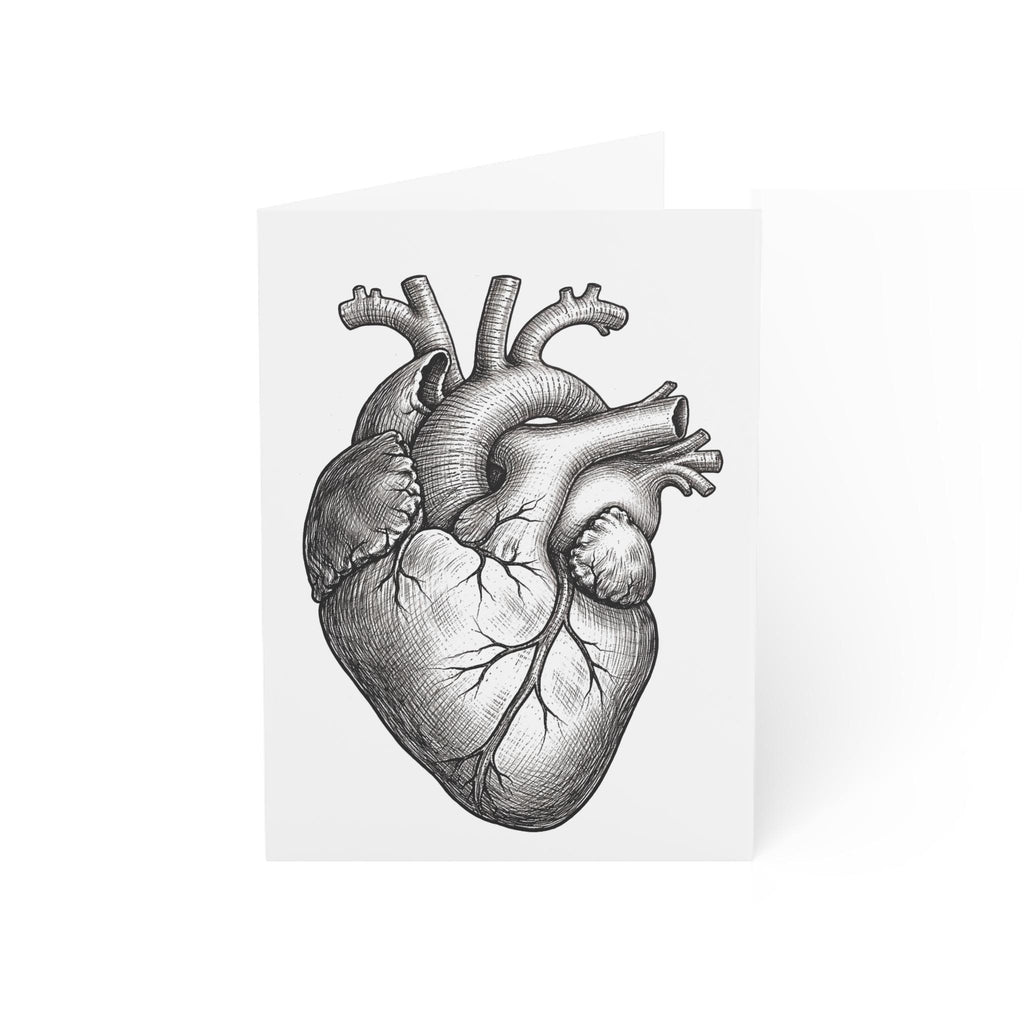 Anatomical Heart Valentine Card - Vintage Medical Illustration Love Card