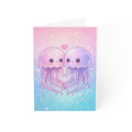 Pastel Jellyfish Heart Greeting Cards